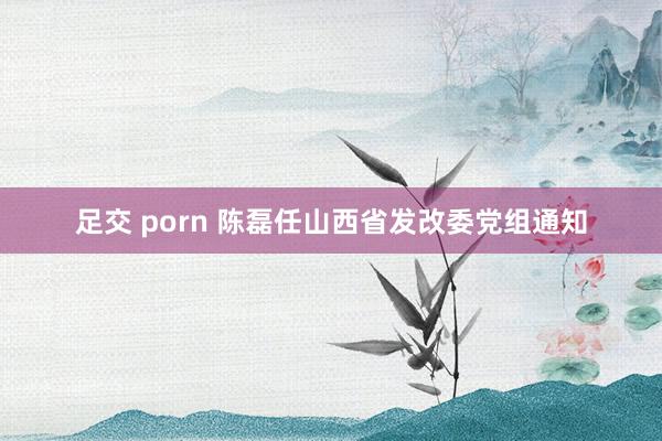 足交 porn 陈磊任山西省发改委党组通知