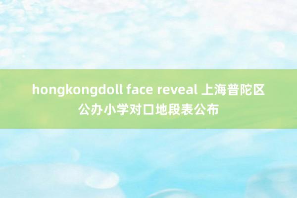 hongkongdoll face reveal 上海普陀区公办小学对口地段表公布